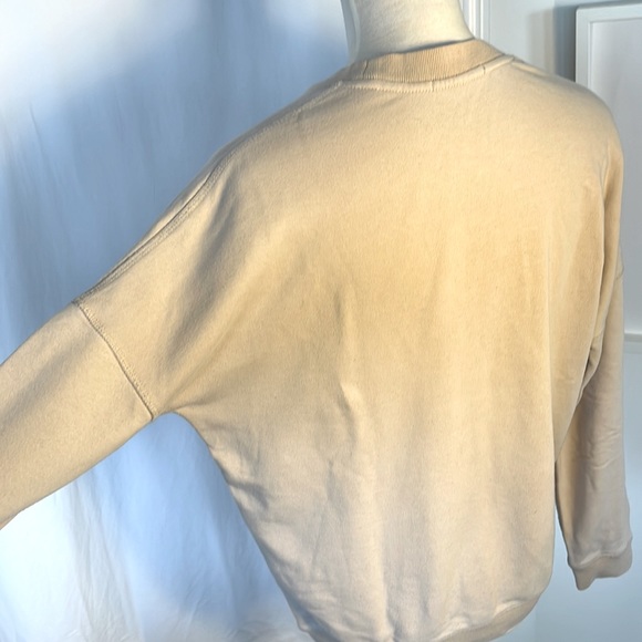 Oak & Fort Beige Drop Shoulder Sweatshirt in Size Small - Picture 3 of 3